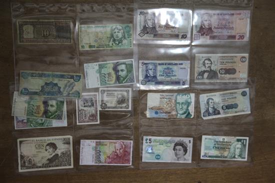 Album of bank notes including Peppiatt and OBrien white fivers